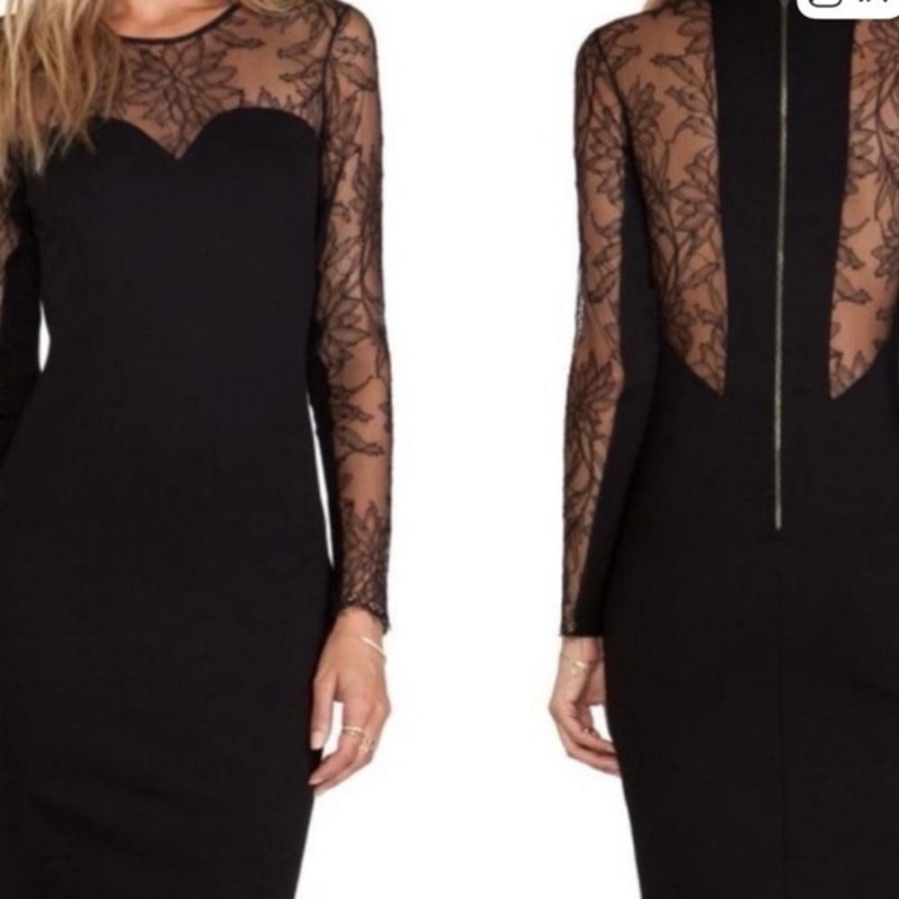 Mason Black Long Sleeve Sheath Dress